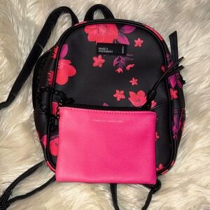 Black and Pink Floral Backpack